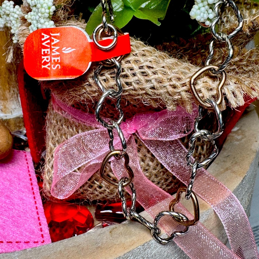 Twister Wire Connected Hearts - Sterling Silver & Bronze